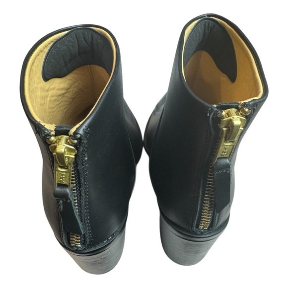 Nisolo Dari Black Leather Commuter Ankle Boots With Back Gold Zipper Size 6.5 - Picture 6 of 11